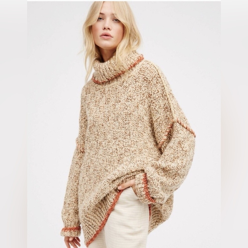 Free People Echo Pullover Sweater in Cream